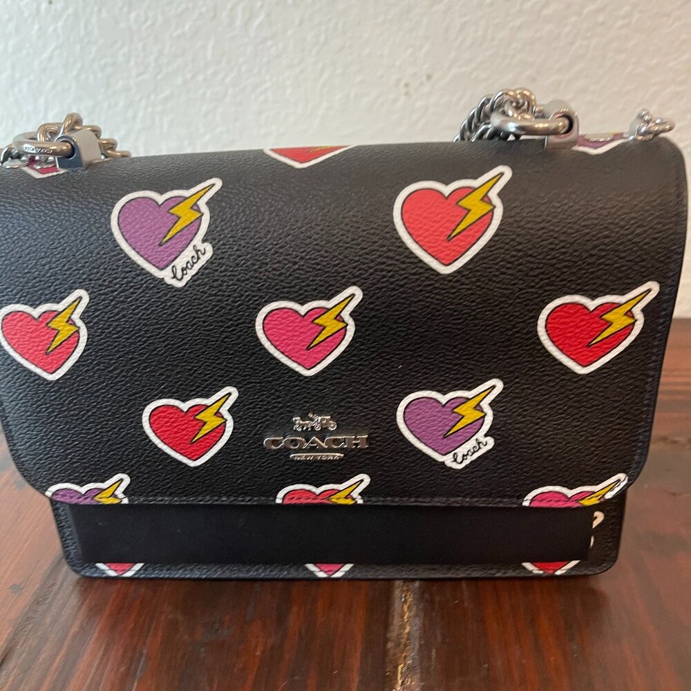 Coach Klare Crossbody Bag With Heart Bolt Print